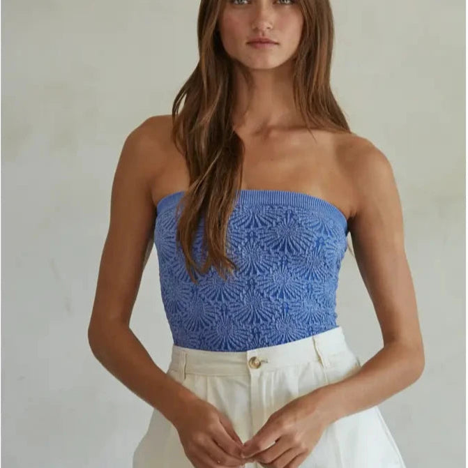 Sea Blue Tube Top