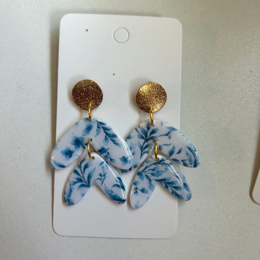 Blue Floral Earrings